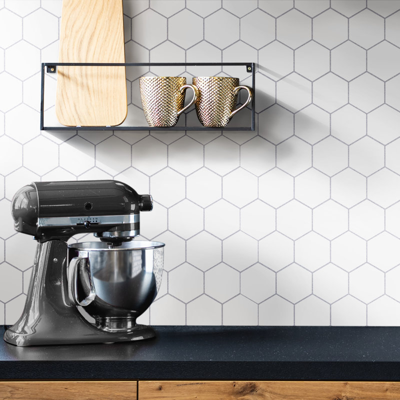 Metro Super 4" Hex Matte White 10" x 11-1/2" Porcelain Mosaic Tile