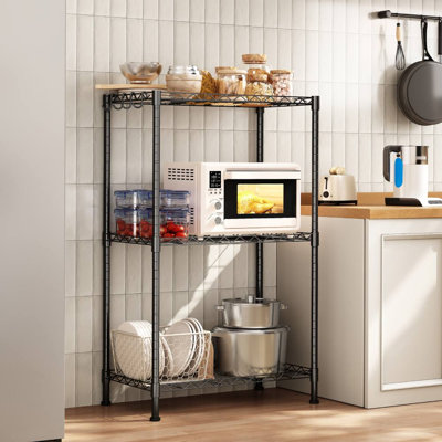 Three-Tier Metal Storage Rack (Black)