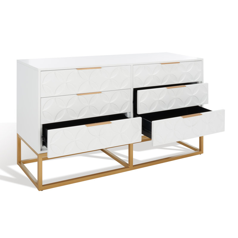 6 tiroirs L 56 po Lippa, Blanc