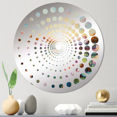 By The Lake Lotus Art liquide I - Miroir décoratif à spirales - MIR112156-Rond