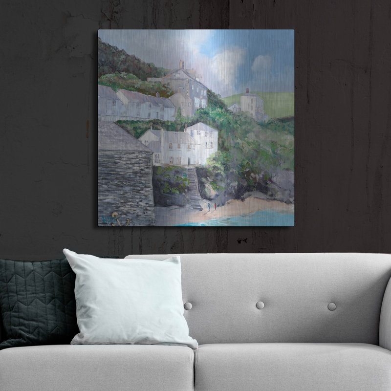  «Port Isaac» par Meredith Howse, art mural en métal, 36 po x 36 po, H 36 po x l 36 po