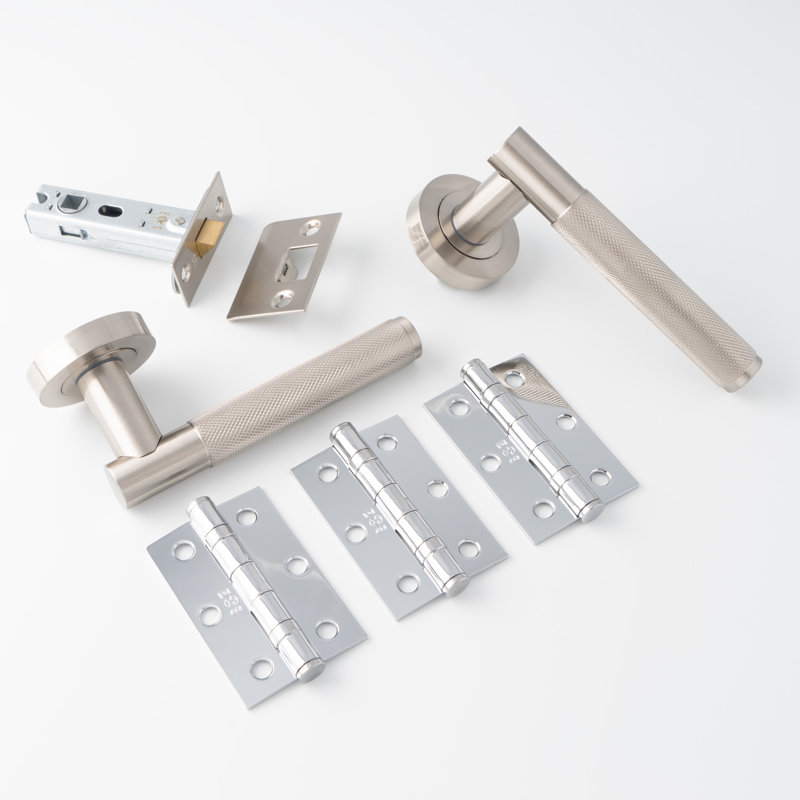 Lagos Door Handle, Satin Nickel