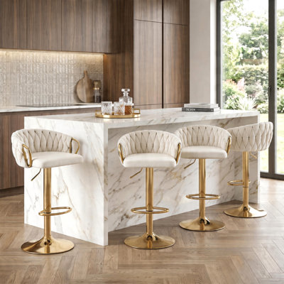 Christal Swivel Upholstered Adjustable Height Counter Stool
