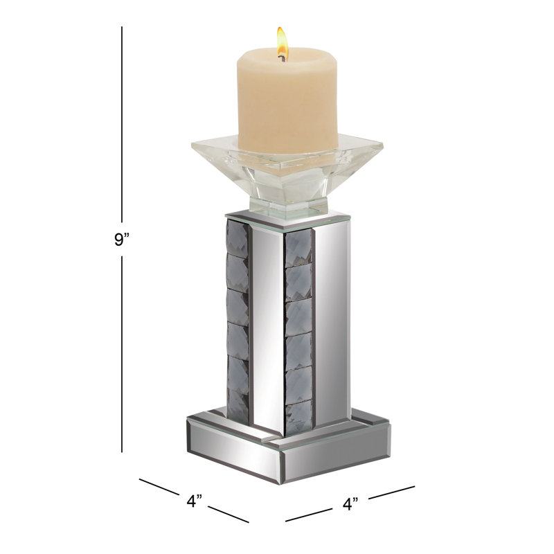 Chandelles en verre en bois, H 9 po x l 4 po x P 4 po