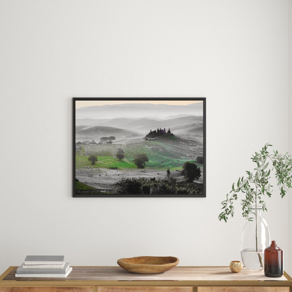 Gerahmtes Wandbild herrliche Toskana Landschaft