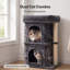 Cat Tree Tower Bed with Hammock Ball Scratching Post Large Perch Beige-586162477-586162482
