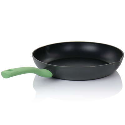 Oster Rigby 9.5 Inch Aluminum Nonstick Frying Pan in Green with Pouring Spouts