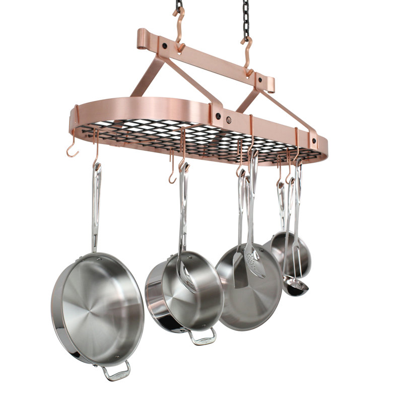 Handcrafted Oval Ceiling Hanging Pot Rack