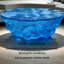 Table basse ovale simple et luxueuse bleu océan