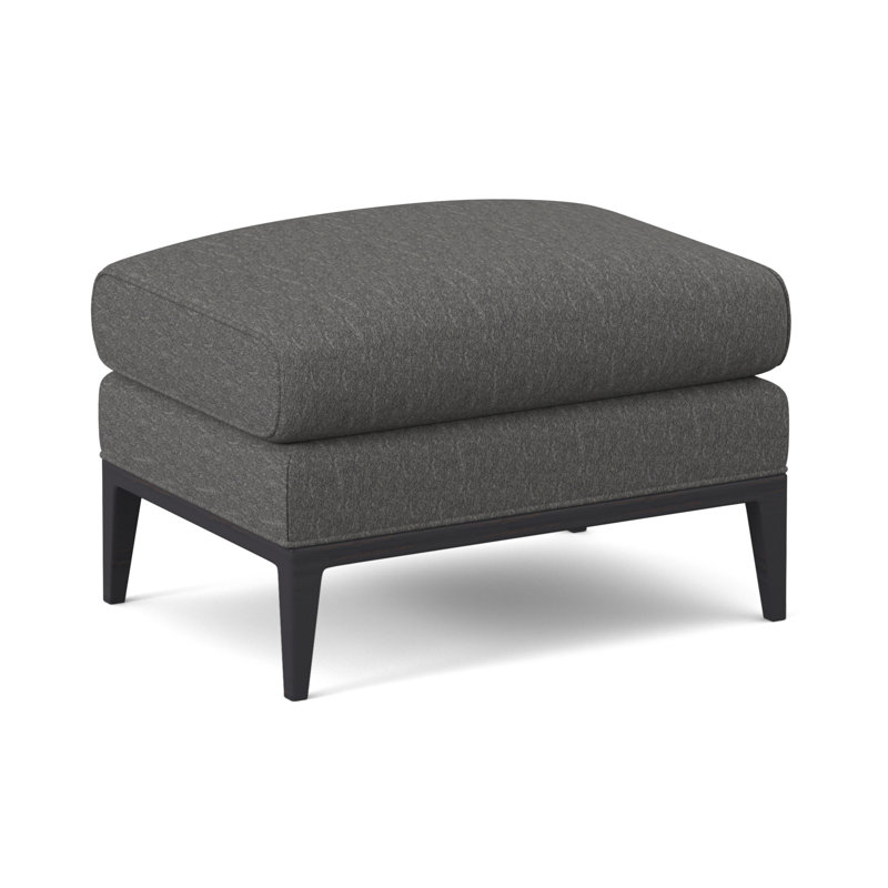Cooper Ottoman, Venice Linen, Vintage Ebony