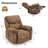 38.5" W Leather Swivel Recliner Chair with Massage and Heating-1942709122