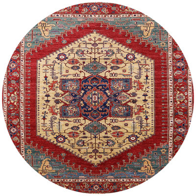 Tapis oriental rouge / beige / bleu