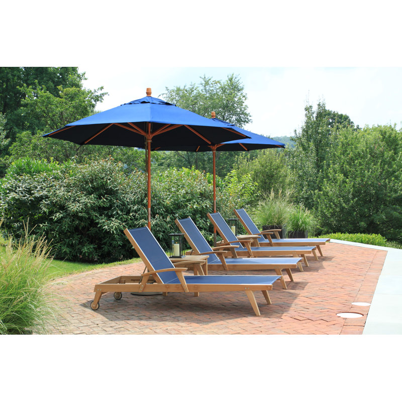 Chaise et table inclinables en teck Barbados