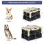Cage de voyage pliable pour animaux de compagnie, 3 portes, tissu, housse ajustable, chenil pour chien en tissu blanc et bleu, pliable, portatif,-390471082