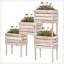 Lit de jardin surélevé 4PCS, boîte à fleurs surélevée en bois avec doublure de lit, forme de bricolage, pour fleurs et légumes