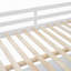 Lit mezzanine double en bois avec bureau en U, compartiments de rangement et miroir à trois volets