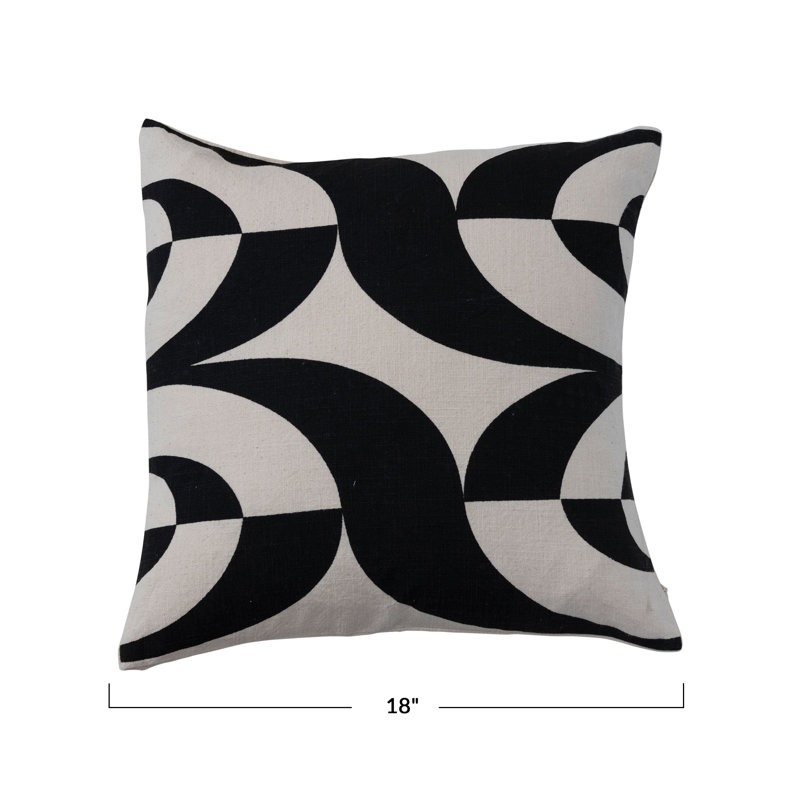 Embroidered Cotton Blend Pillow Cover