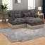 Canapés modulaires à assise profonde, salon moderne léopard chenille