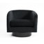 Velvet Upholstered Swivel Barrel Chair-2040480585