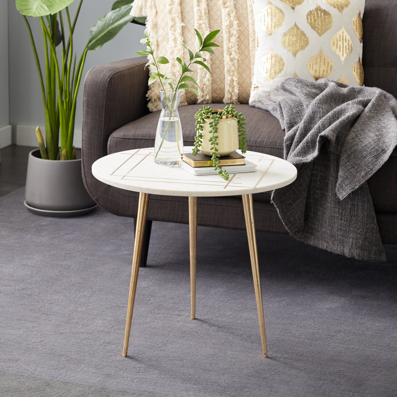 Table de bout en marbre à 3 pieds