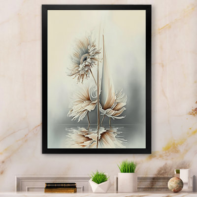 «White Gerber Flowers Hyperrealistic III», reproduction sur toile