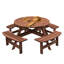Table de pique-nique en bois durable pour 8 personnes avec bancs intégrés - parfaite pour le camping et le jardin
