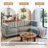 4 - Piece Upholstered Light Gray Tufted Corduroy Modular Sectional with Pillow Back and Removable Flip-Tray Top Storage Ottoman-1624904046
