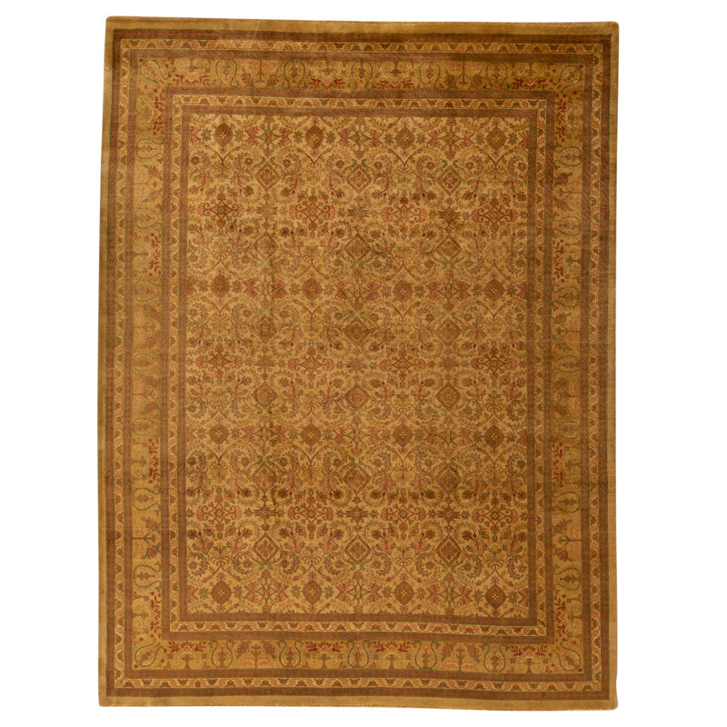Tapis doré de haute qualité noué à la main