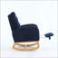 Chaise berçante décorative avec repose-pieds et poche de rangement, chaise berçante à haut dossier profond et fauteuil en bois d'hévéa-312092157