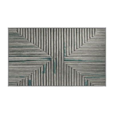 Machine Washable Gray Area Rug GSIX03650