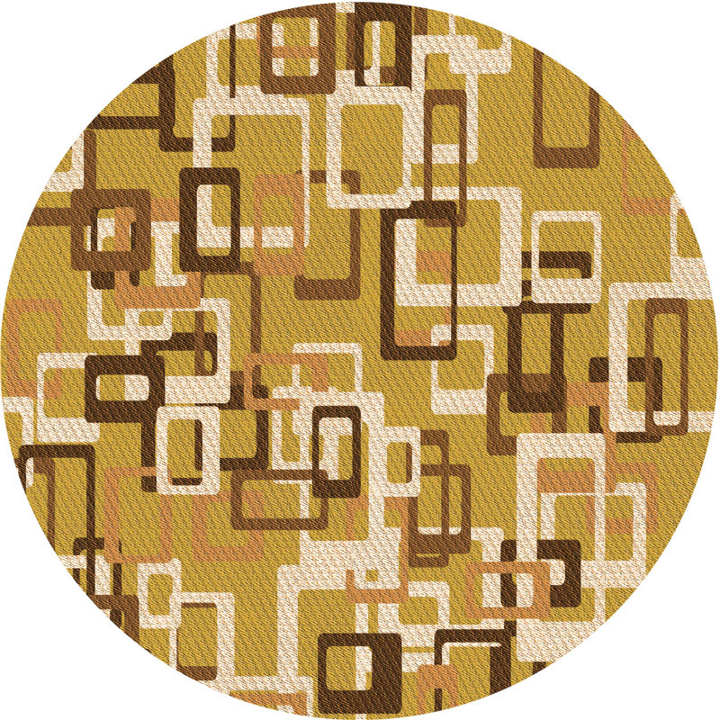 Tapis 100% à motifs lavables à la machine 2989PAT2307ORG, Rond 4 pi