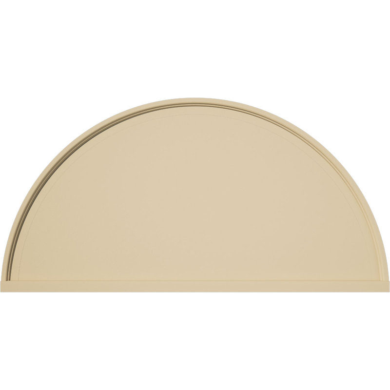 Demi-rond signature fronton en uréthane, brun clair apprêté, 36 po x 18 po x 2 po, Aucune, Lisse