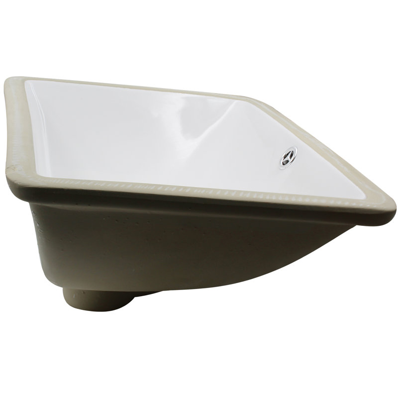 Lavabo de salle de bain rectangulaire encastré blanc avec trop-plein