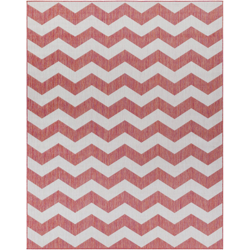 Tapis intérieur / extérieur en polypropylène tissé à la machine Chevron, Tapis de couloir 2 pi 7 po x 7 pi 3 po