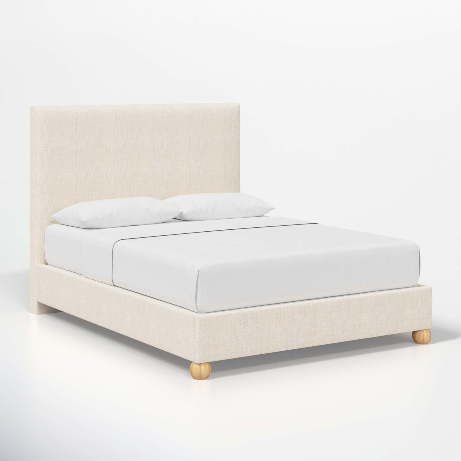 Benita Upholstered Bed, Full, Classic Talc Linen