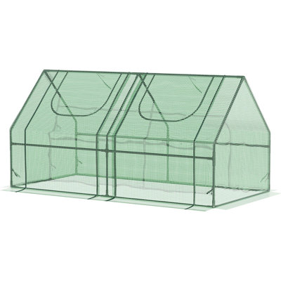 6' X 3' Greenhouse, Steel Built, 2 Pe/plastic Covers & Roll Up Windows, , Maximize Plant Growth Advantage, Double Protection Principal Garden Crafted, Extended Growing Season, Concept