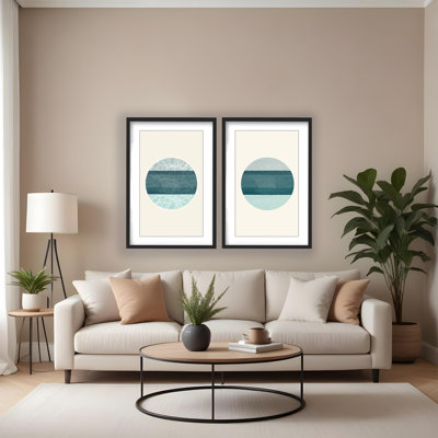 Coastal Retreat Oceanic Duology: Abstract Circles Diptych