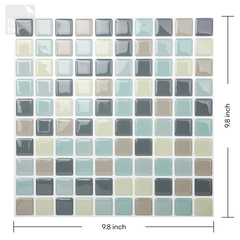Carreau de mosaïque auto-adhésif en PVC l 10 po x L 10 po