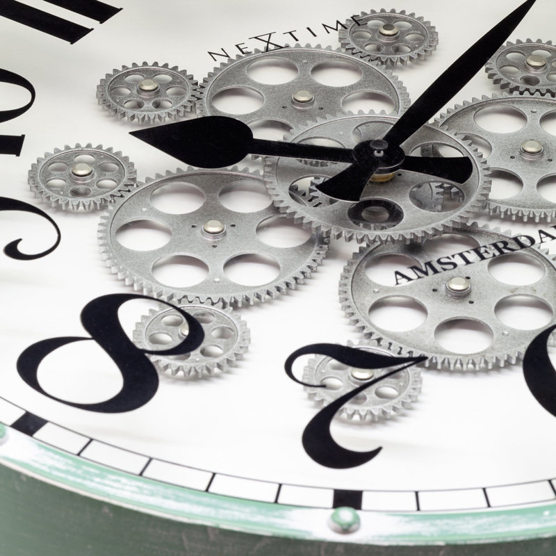 Horloge murale 20 pouces, Blanc / vert / noir