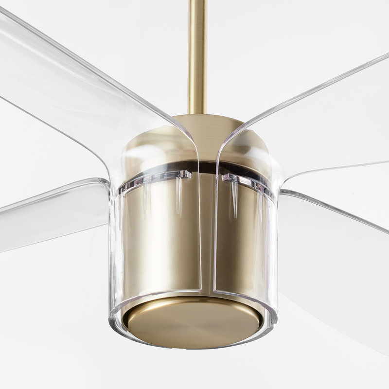 Ventilateur de plafond 60 po à 4 pales avec contrôle mural Keston, Or/blanc