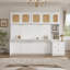 Lit escamotable avec bureau intégré et rangements en rotin, lit mural gain de place pour bureau à domicile et chambres d'amis-491248079