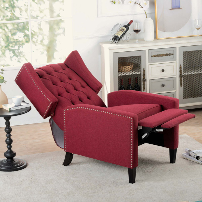 Fauteuil inclinable manuel, Tissu rouge vin