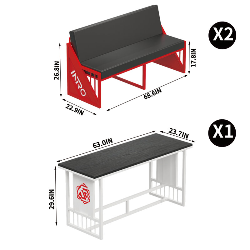 Ensemble de salle à manger rectangulaire L 63,0 po x l 23,7 po Lency