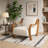 Curva Luxe Boucle Accent Chair with Cream Upholstery and Natural Wood Arms, Mid-Century Modern Lounge Chair-1434637550-1440418710