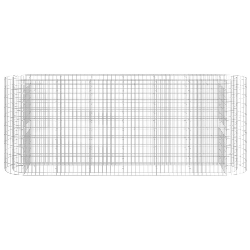 Dakota Fields Gabion Raised Bed Galvanised Iron, 260cm H x 50cm W x 100cm D