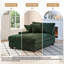 Chaise longue surdimensionnée rembourrée en chenille verte avec accoudoirs et coussins décoratifs-1438286525-1447035766-1463754485