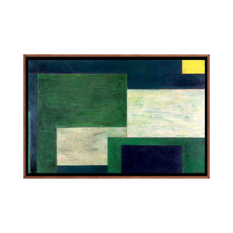Green Soul by Stephen Cimini - Painting on Canvas, 66.04cm H x 101.6cm W x 3.81cm D, Classic Brown Wood Framed