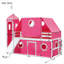 Lit plateforme mezzanine simple avec glissade, tente et tour Playhouse