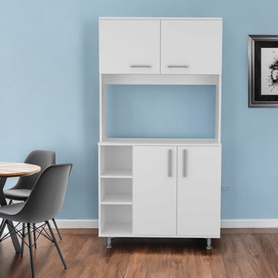 71" Black Wood Pantry Or Storage Closet by Latitude Run