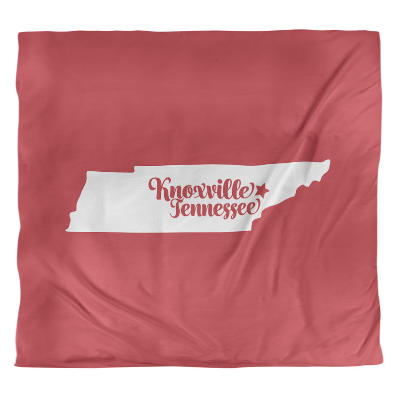 Housse de couette réversible Knoxville Tennessee, Microfibre, Housse de couette pour grand lit, Rouge